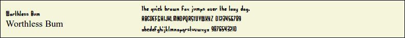 Picture Preview of The Font Worthless Bum 