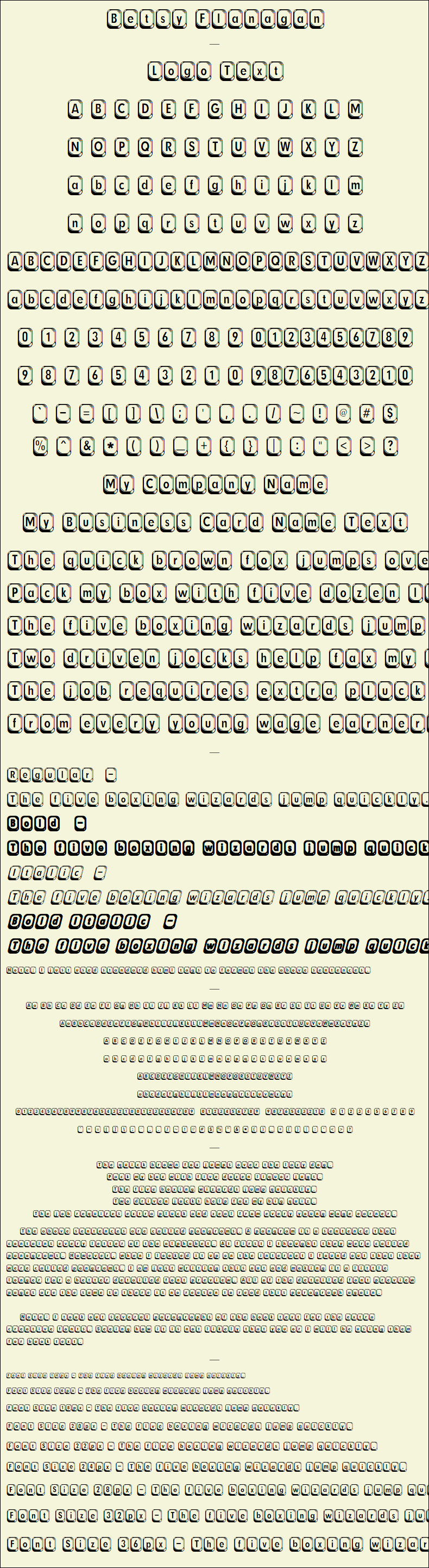 Detailed Picture Preview of The Font - Betsy Flanagan