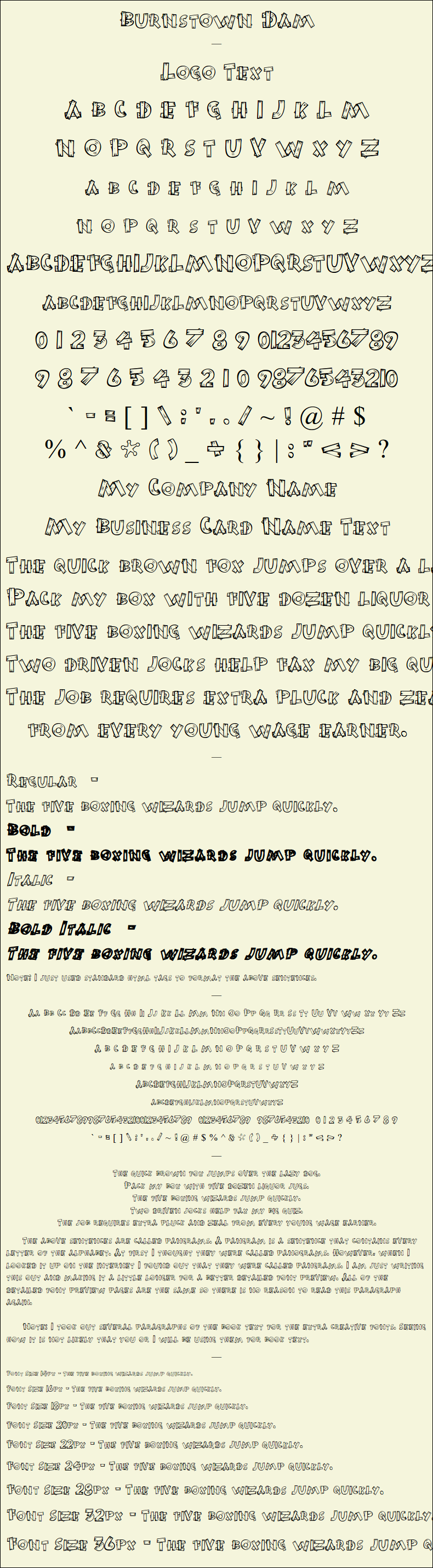 Detailed Picture Preview of The Font - Burnstown Dam