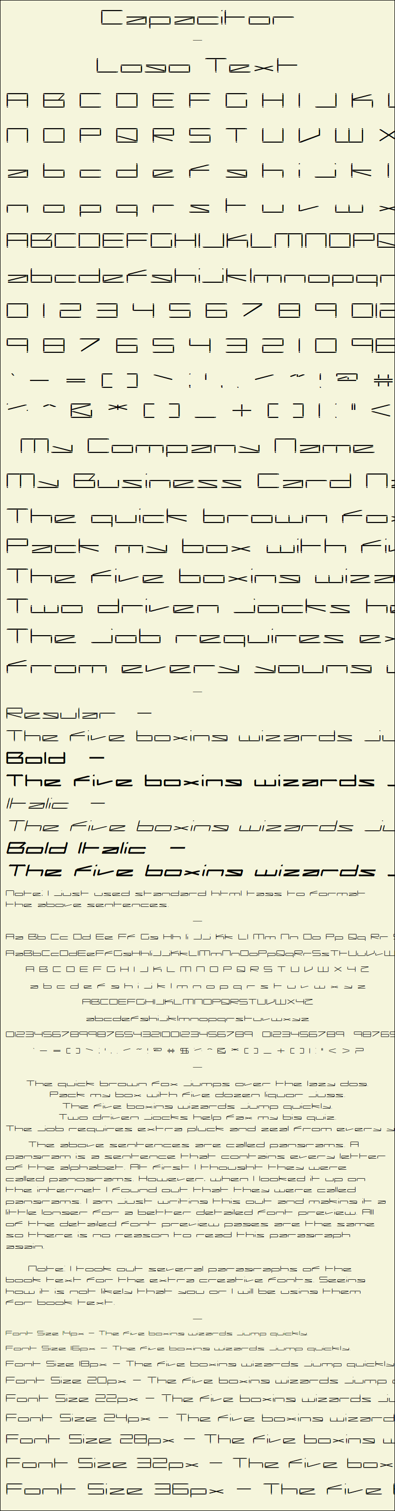Detailed Picture Preview of The Font - Capacitor
