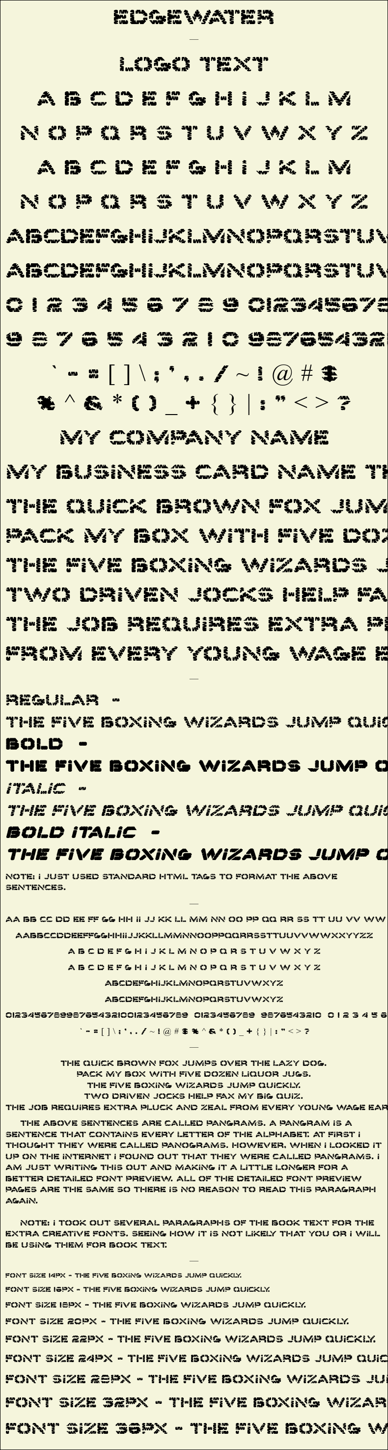 Detailed Picture Preview of The Font - Edgewater