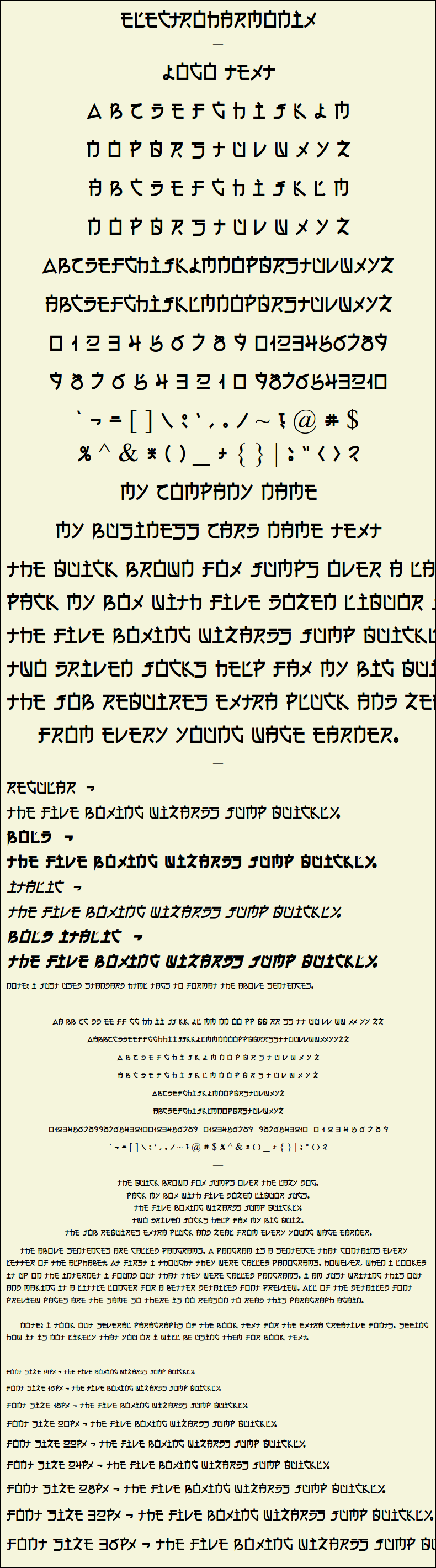 Detailed Picture Preview of The Font - Electroharmonix