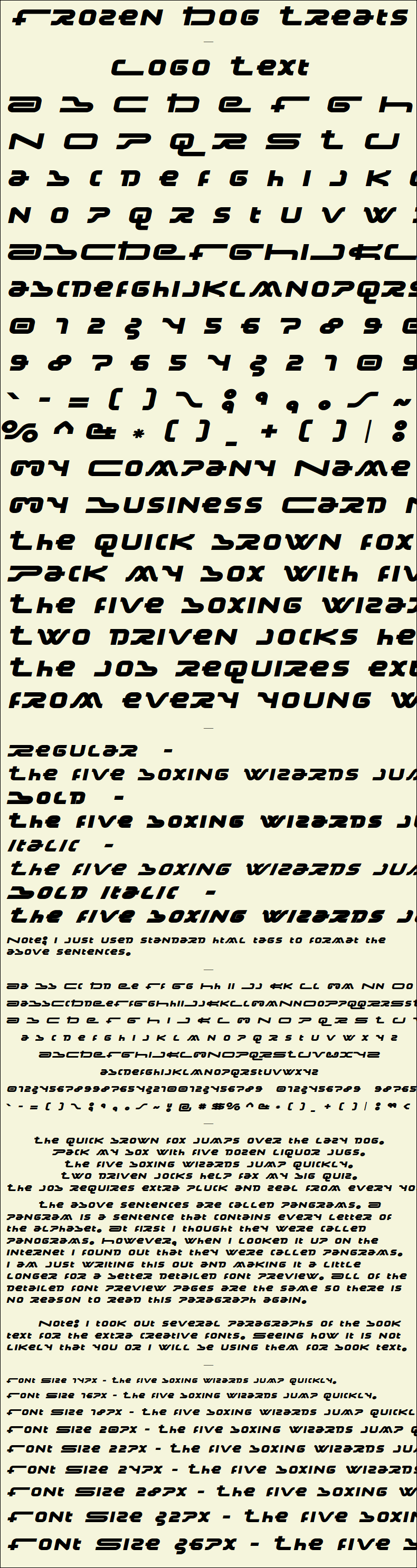 Detailed Picture Preview of The Font - Frozen Dog Treats
