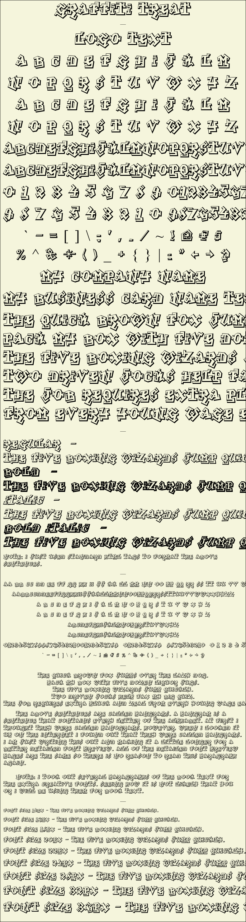 Detailed Picture Preview of The Font - Graffiti Treat