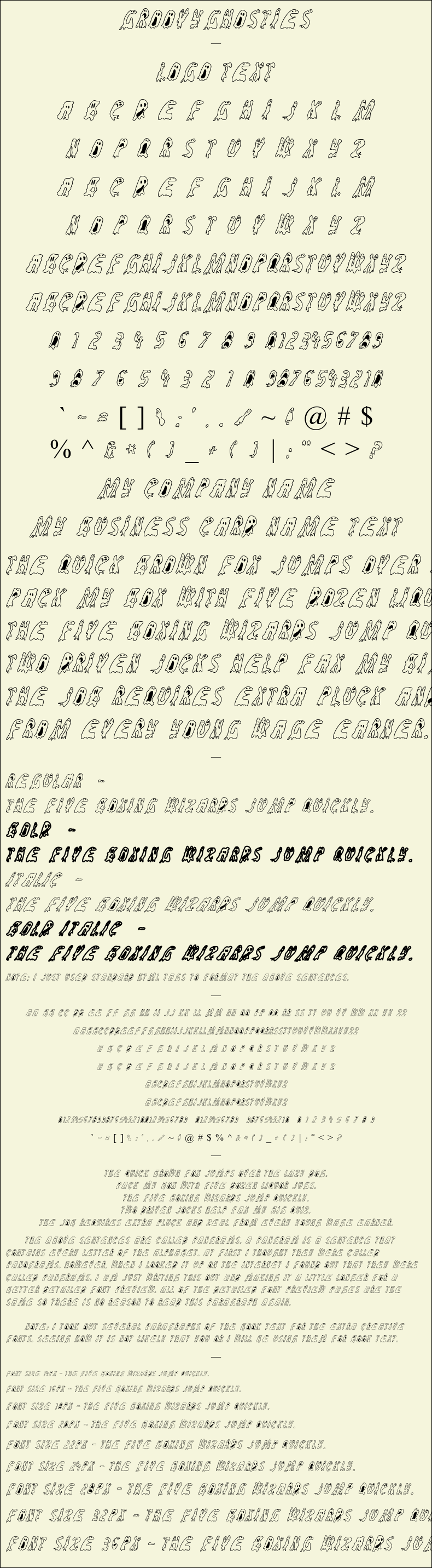Detailed Picture Preview of The Font - GroovyGhosties