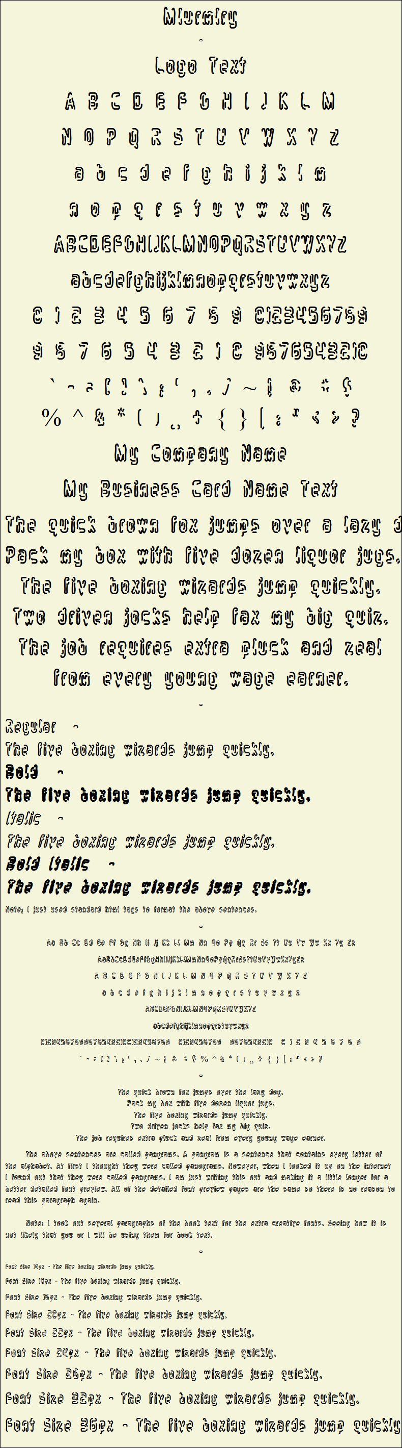 Detailed Picture Preview of The Font - Mlurmlry