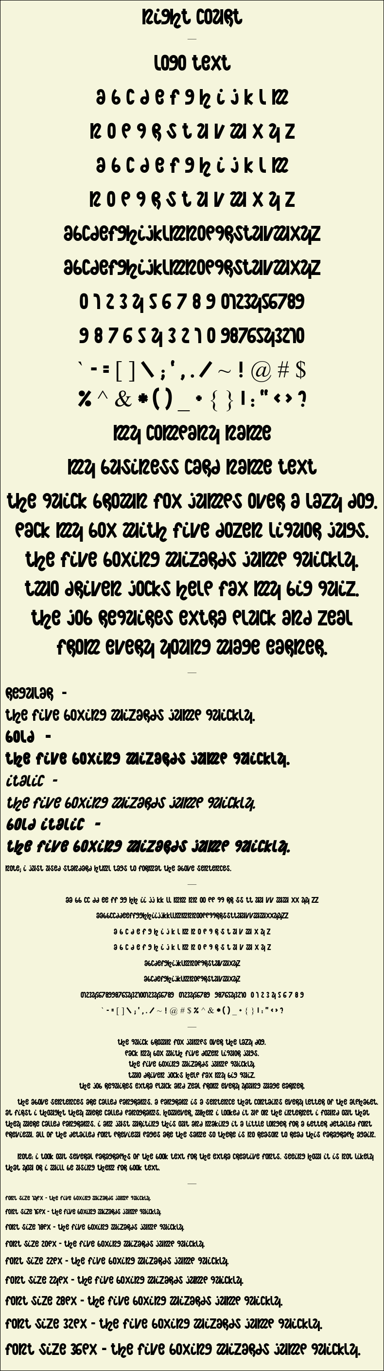 Detailed Picture Preview of The Font - Night Court