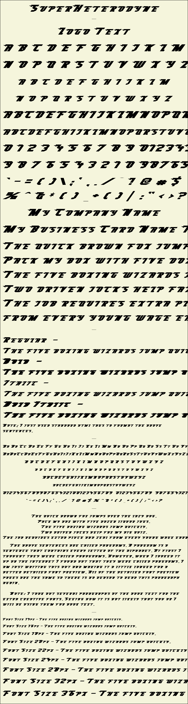 Detailed Picture Preview of The Font - SuperHeterodyne