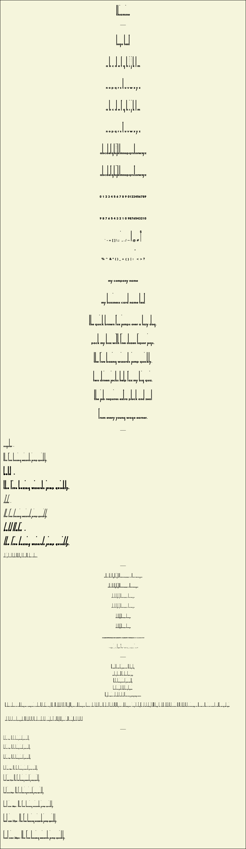 Detailed Picture Preview of The Font - Thiamine