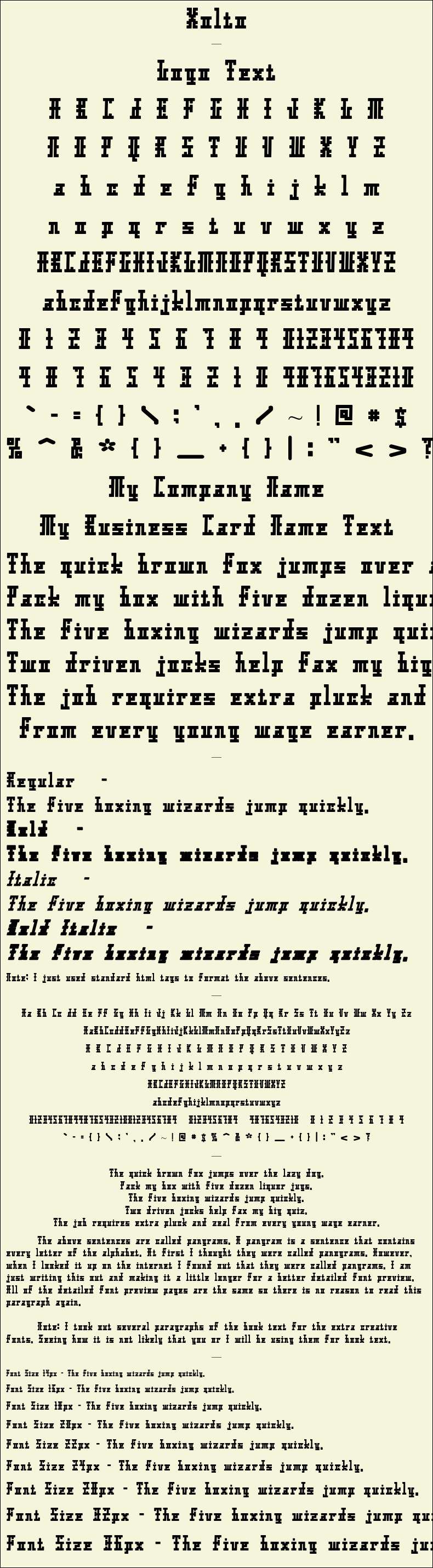 Detailed Picture Preview of The Font - Xolto