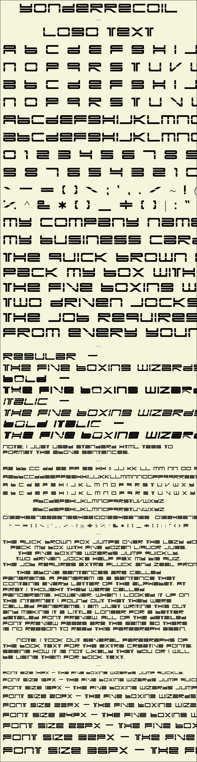 Detailed Picture Preview of The Font - YonderRecoil